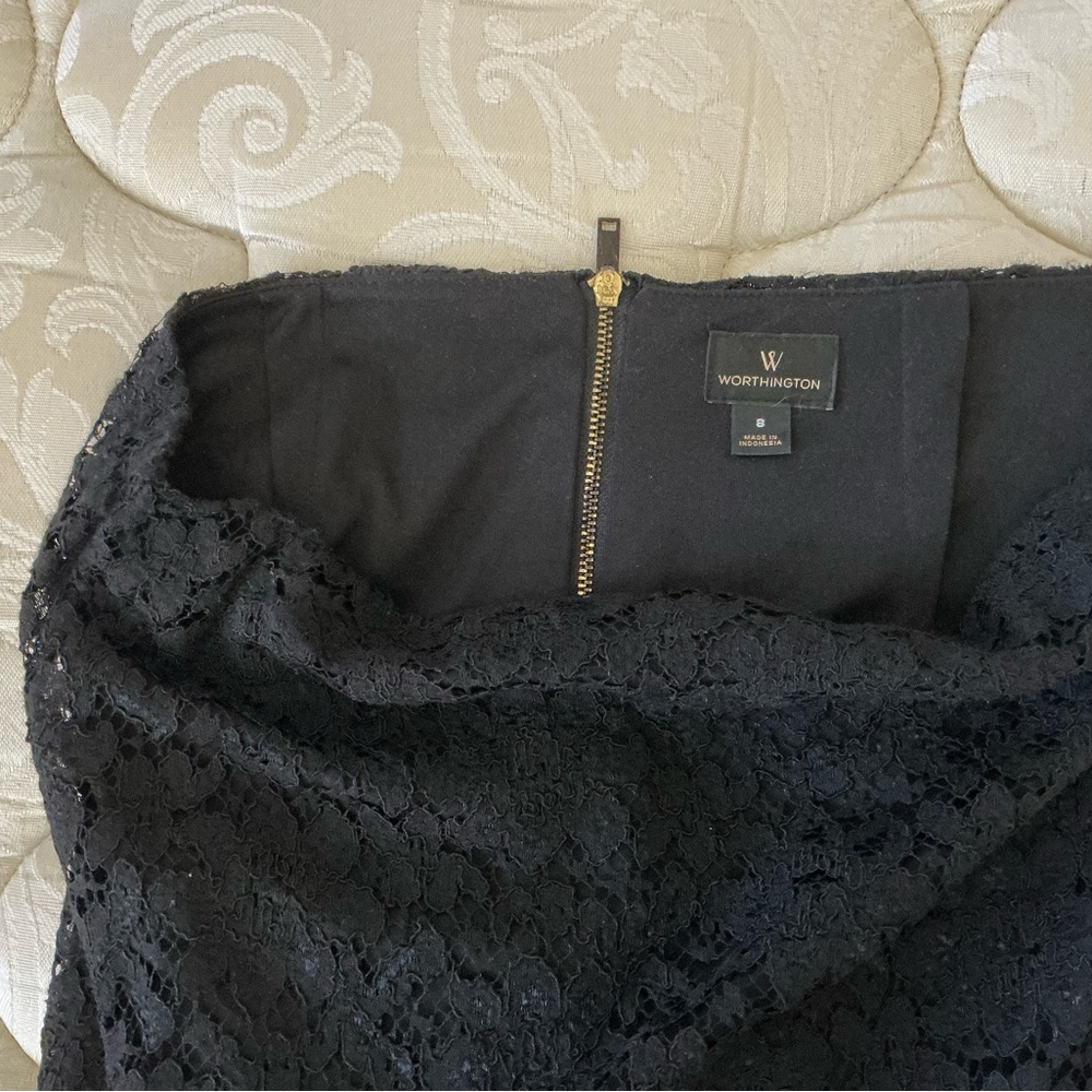 Black evening lace skirt